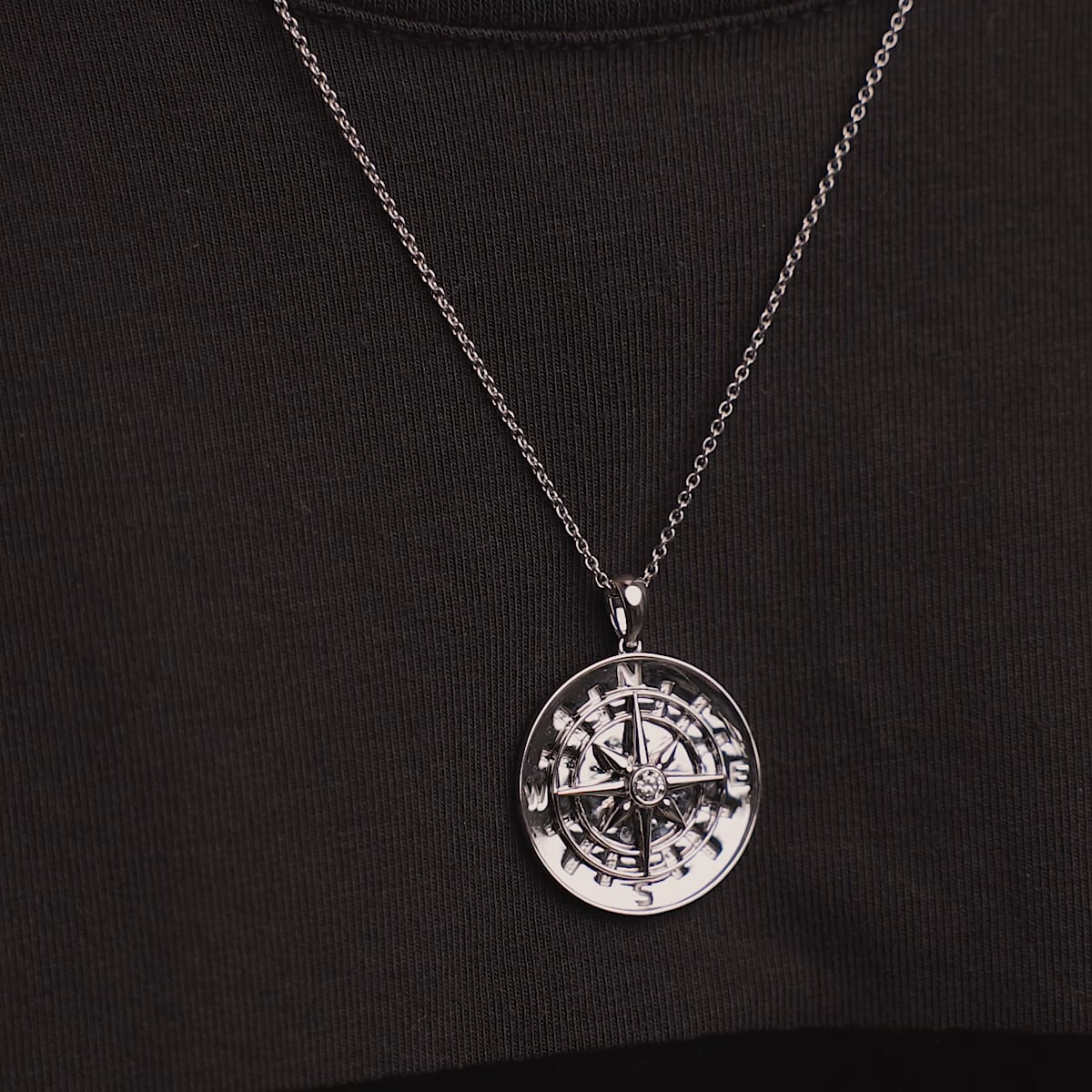 product video 2 for 1/10 ctw Round Lab Grown Diamond Compass Pendant