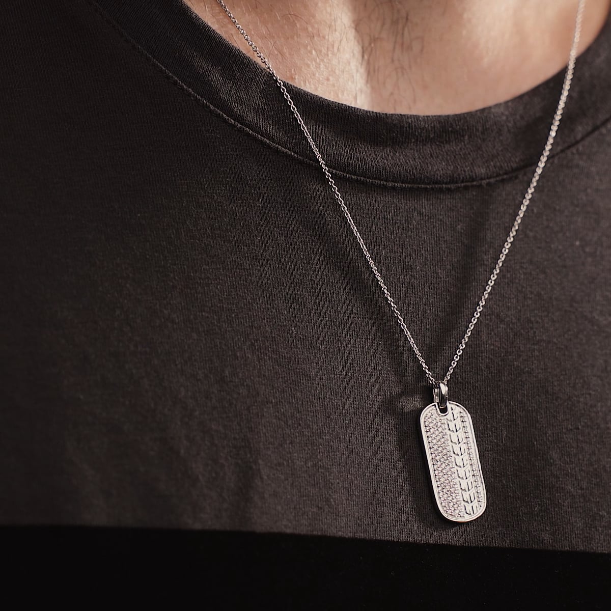 product video 2 for 5/8 ctw Round Lab Grown Diamond Dog Tag Fashion Pendant