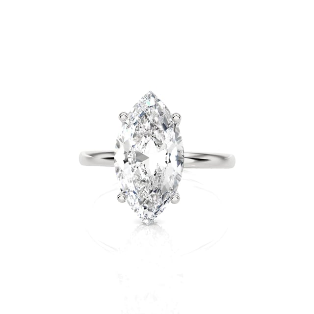 Anillo solitario a medida con diamante talla marquesa