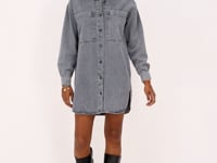 grey denim shirt dress