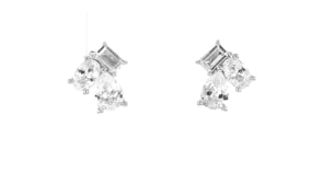 2.70 ct. t.w. Multi-Shaped CZ Cluster Earrings in Sterling Silver