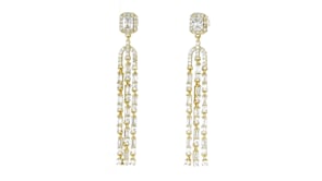 2.00 ct. t.w. CZ Chandelier Earrings in 18kt Gold Over Sterling