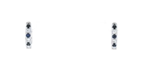 .10 ct. t.w. Sapphire and .15 ct. t.w. Lab-Grown Diamond Huggie Hoop Earrings in Sterling Silver