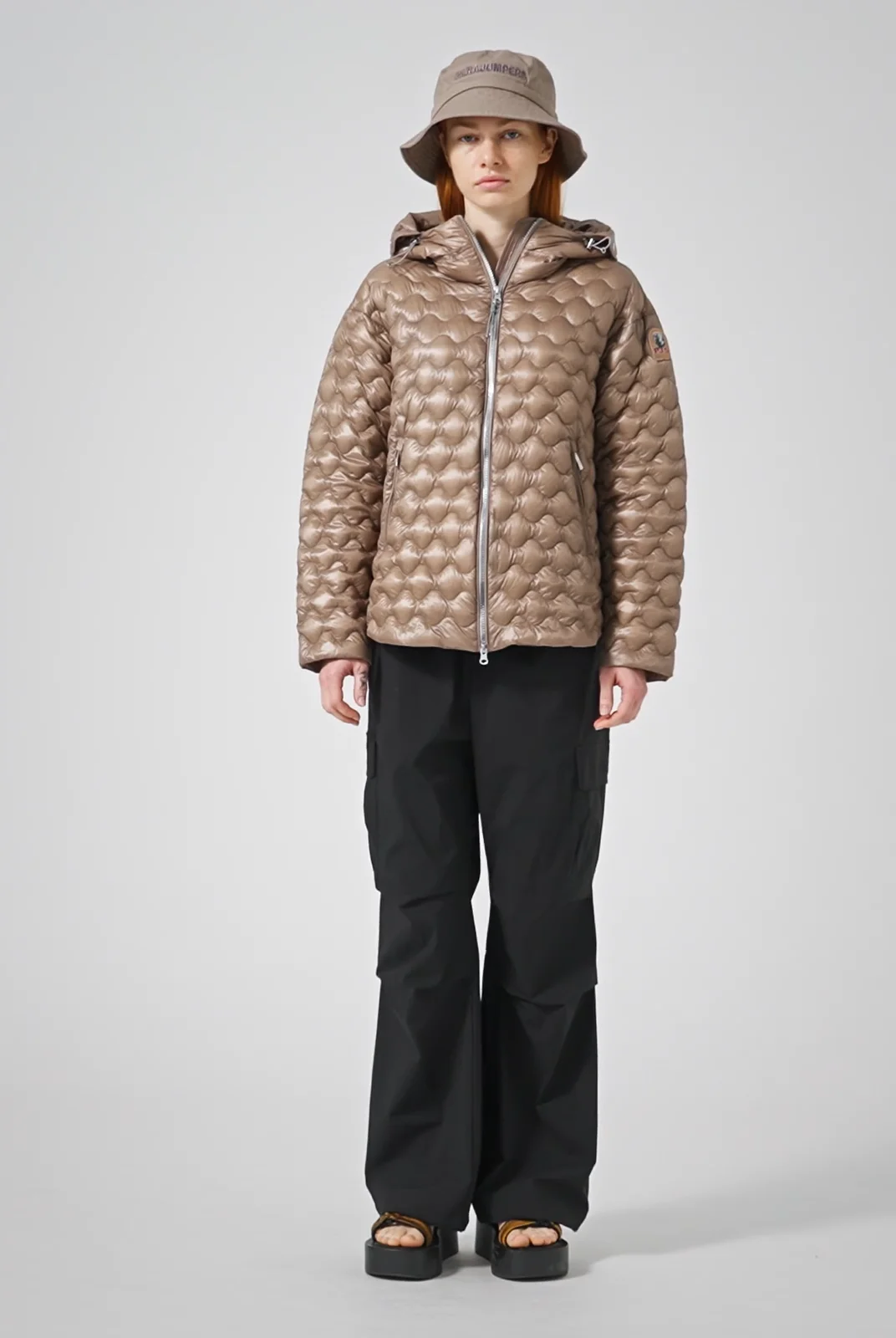 アウターその他 HUECLOSET Padded Hood Jumper SE535 Oversize Damage Zipper Hoodie & Wide-leg Damage Sweatpants