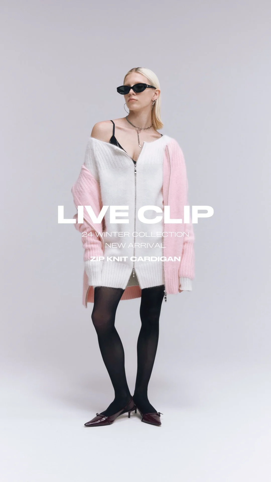 ZIP KNIT CARDIGAN(F WHITE): TOPSjosemoon ZIP KNIT CARDIGAN(F WHITE): TOPSjosemoon