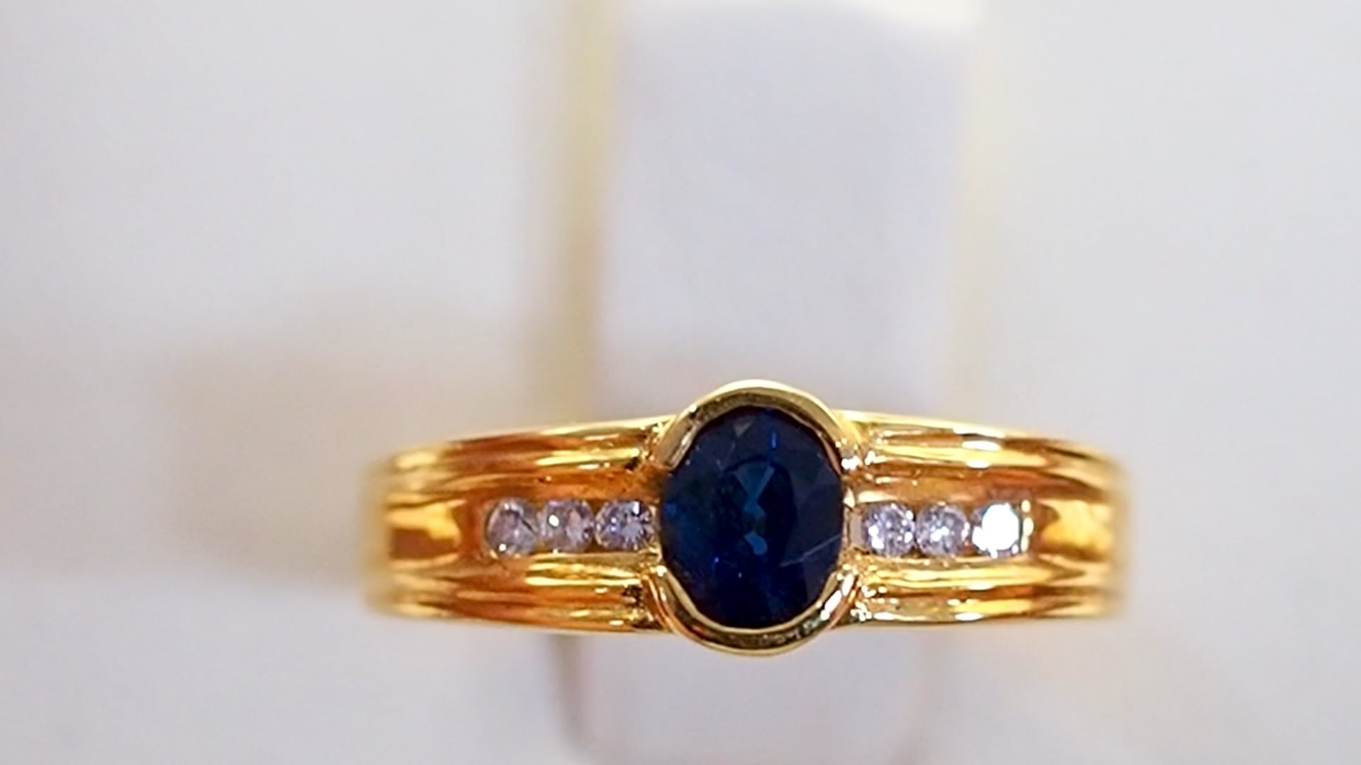 Bague Or 18 Carats Avec Saphirs - Taille 50, Poids 1,20 G, Style Toi Et Moi, Occasion