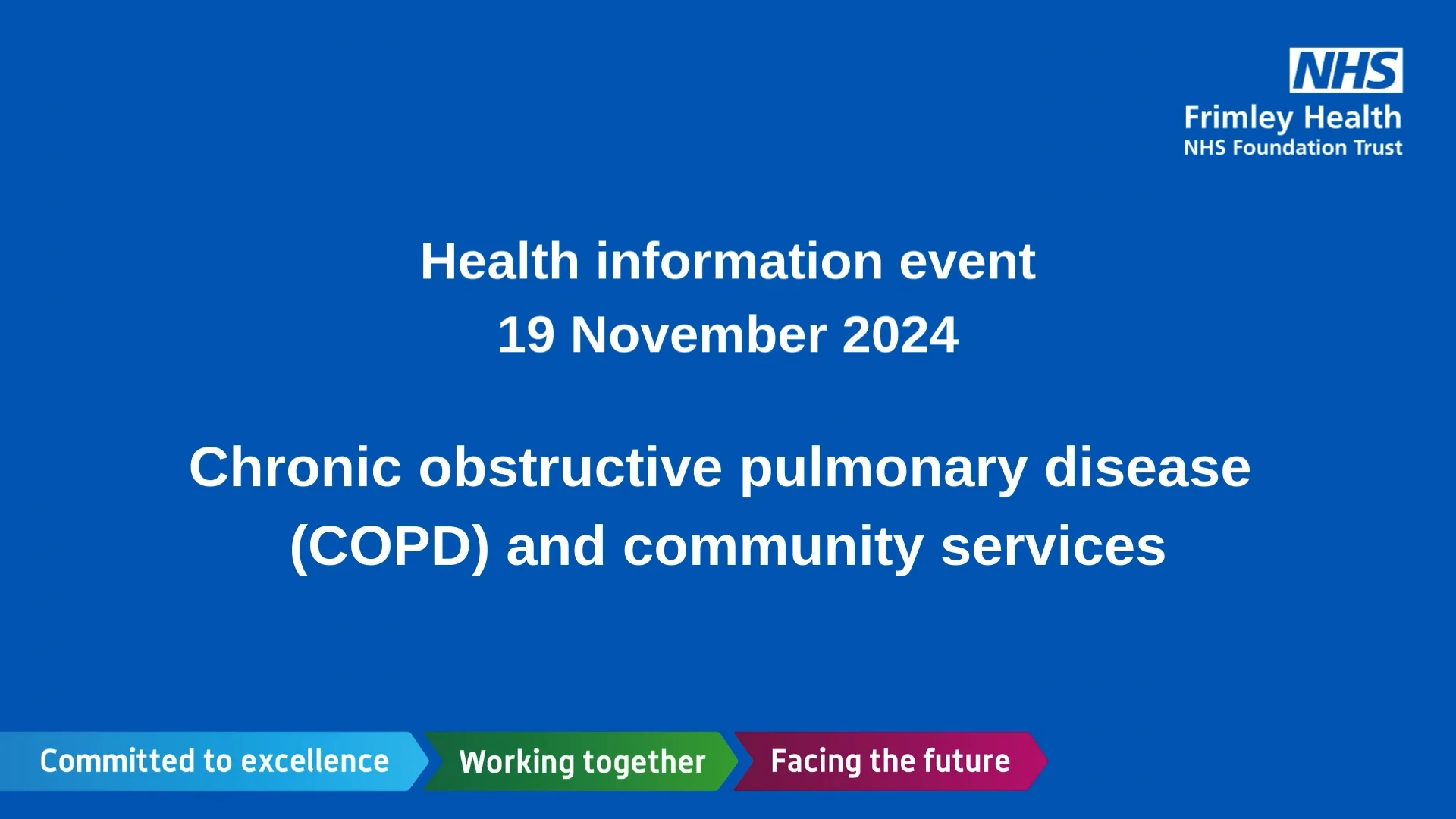 Members health event - COPD and community services 19 November 2024