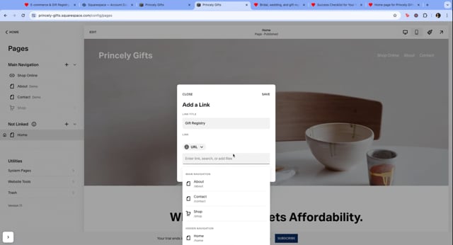 Video: Add A Link on Your Squarespace Store