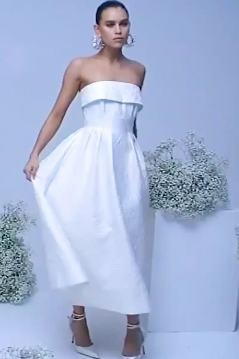 Esther Midi Dress Ivory White – Rebecca Vallance