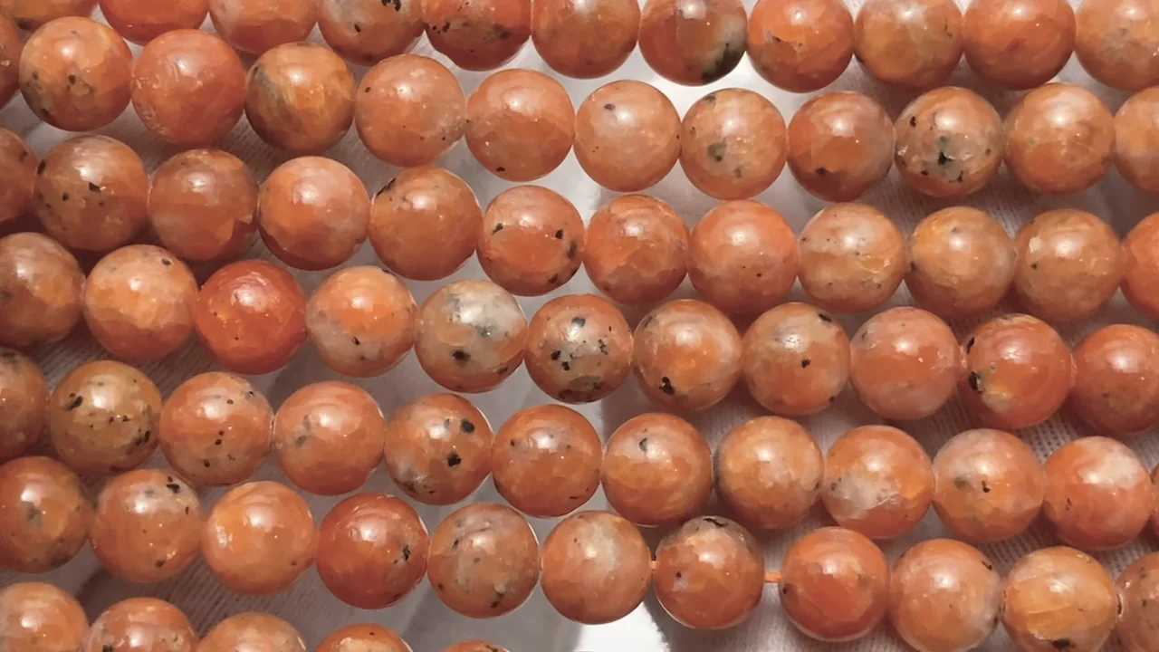 オレンジカルサイト ラウンド6mm ｜天然石ビーズの卸問屋・通販