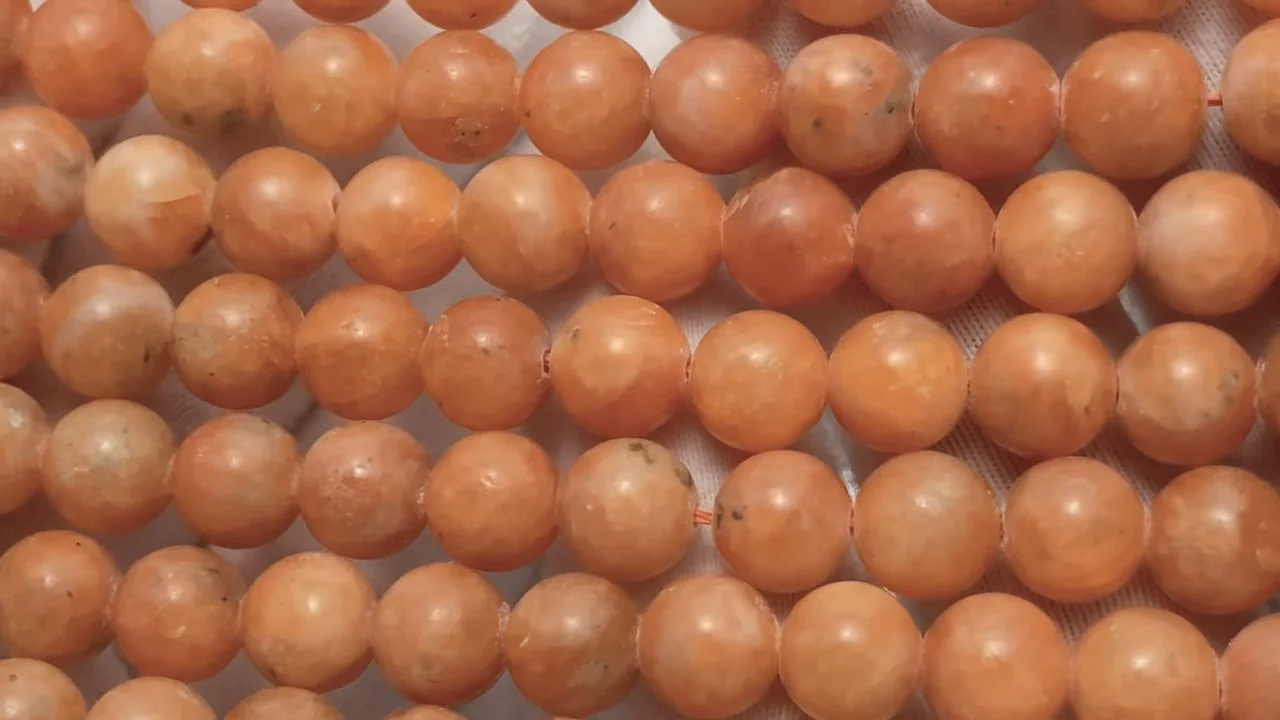 オレンジカルサイト ラウンド8mm ｜天然石ビーズの卸問屋・通販