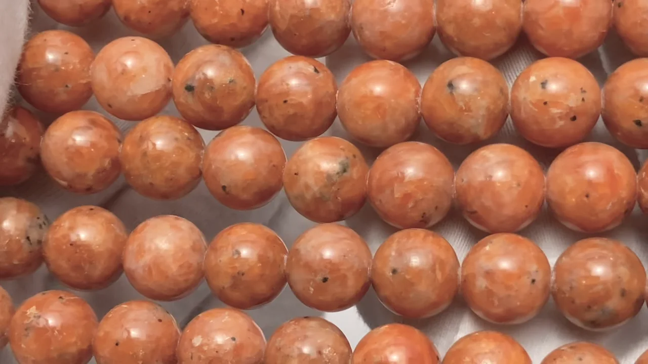 オレンジカルサイト ラウンド10mm ｜天然石ビーズの卸問屋・通販