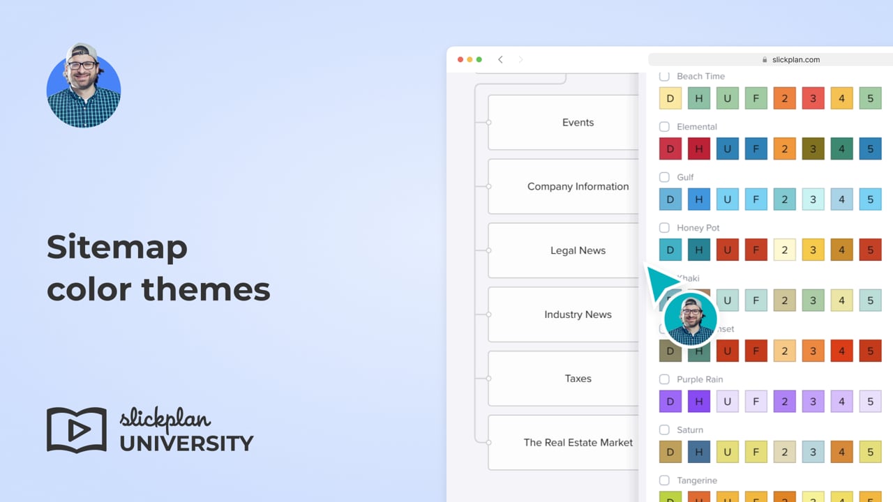 Sitemap color themes