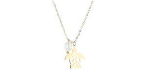 Italian 4-4.5mm Cultured Pearl Turtle Necklace in 10kt Yellow Gold