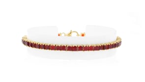 9.50 ct. t.w. Garnet Tennis Bracelet in 18kt Gold Over Sterling