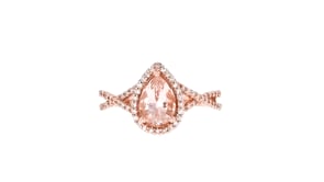 1.00 Carat Morganite and .32 ct. t.w. Diamond Ring in 14kt Rose Gold