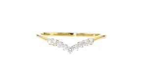 .15 ct. t.w. Lab-Grown Diamond Chevron Ring in 14kt Yellow Gold