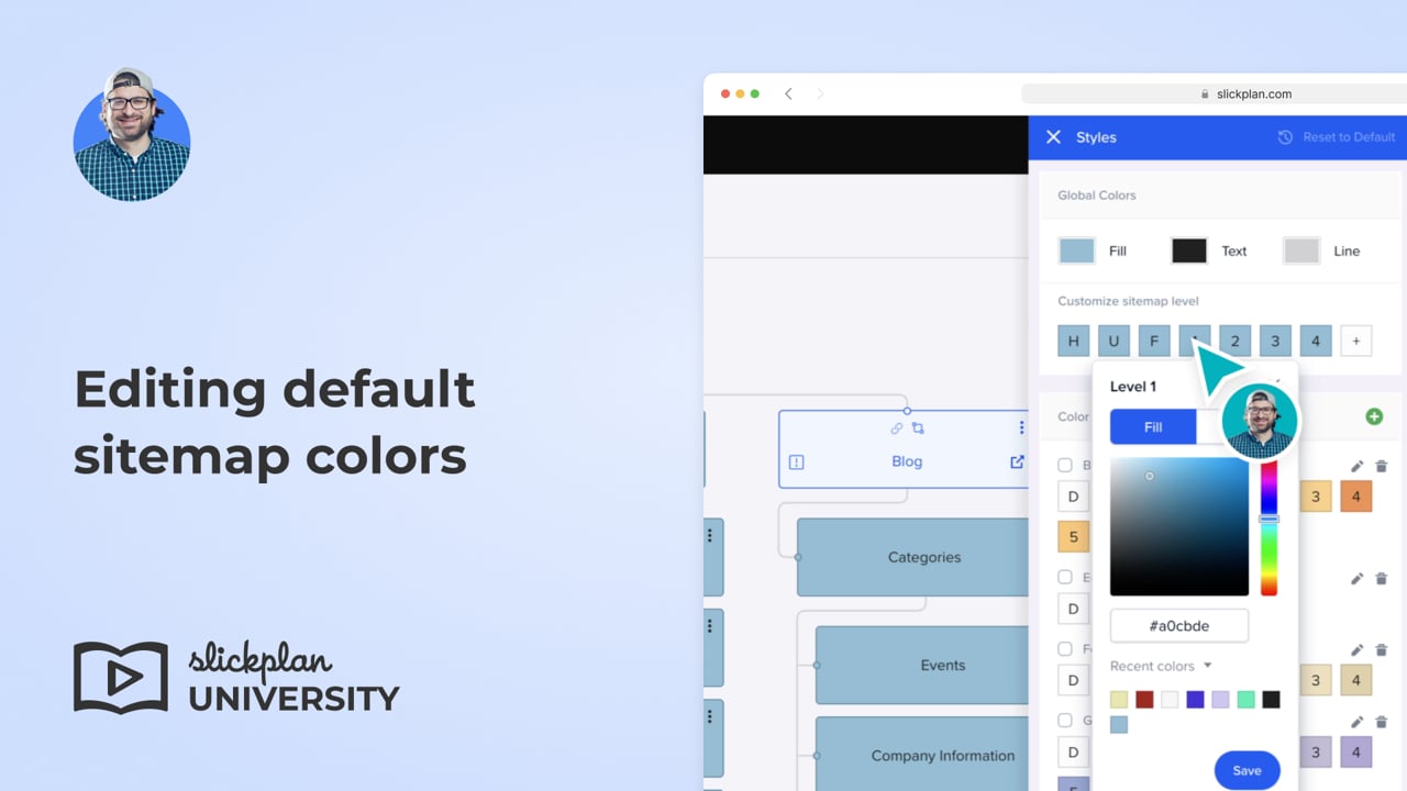 Editing default sitemap colors