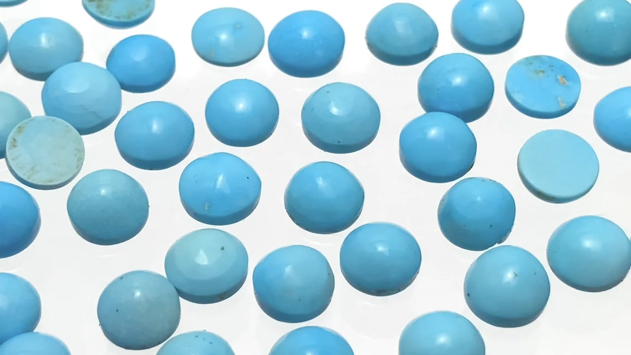 ナチュラル スリーピングビューティーターコイズ ラウンド カボション6