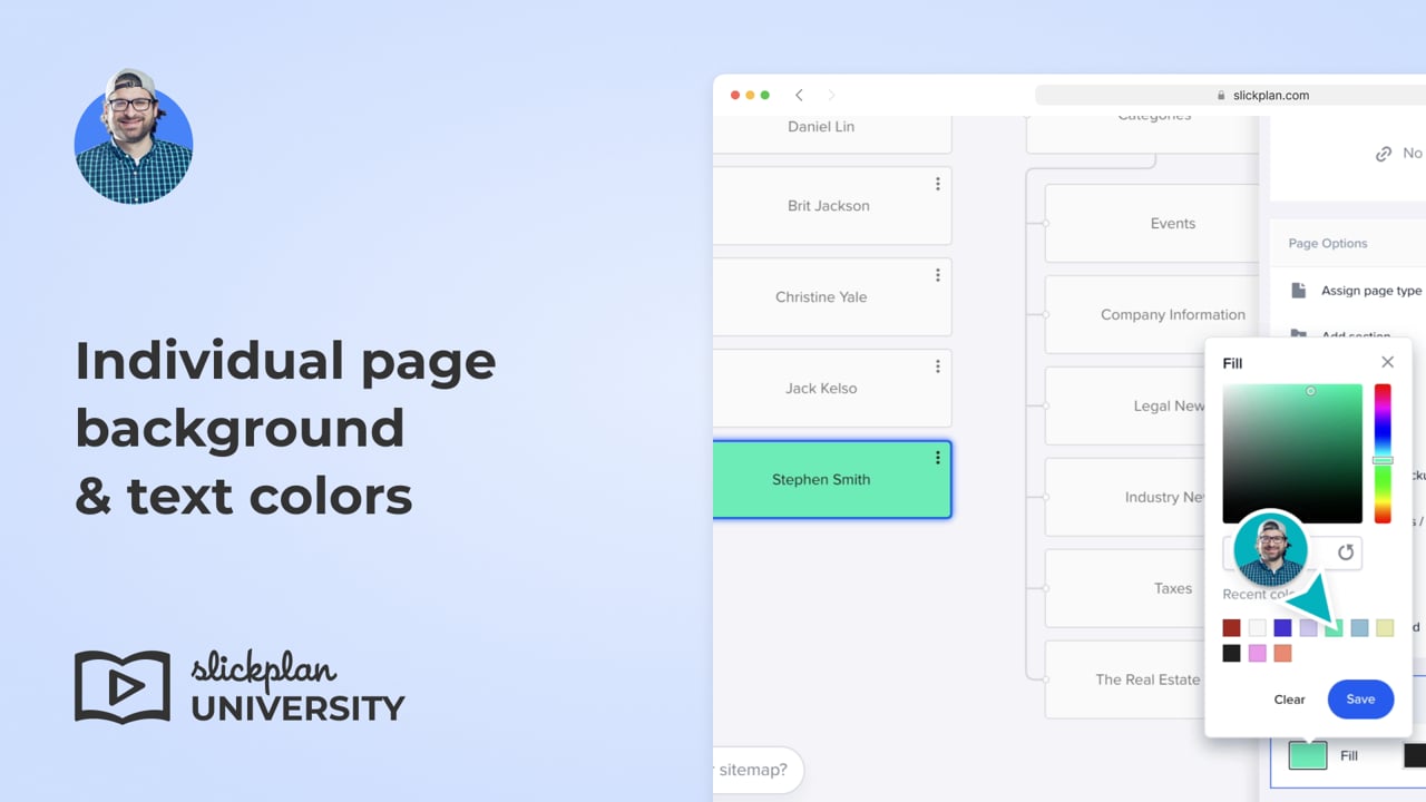 Individual page background & text colors