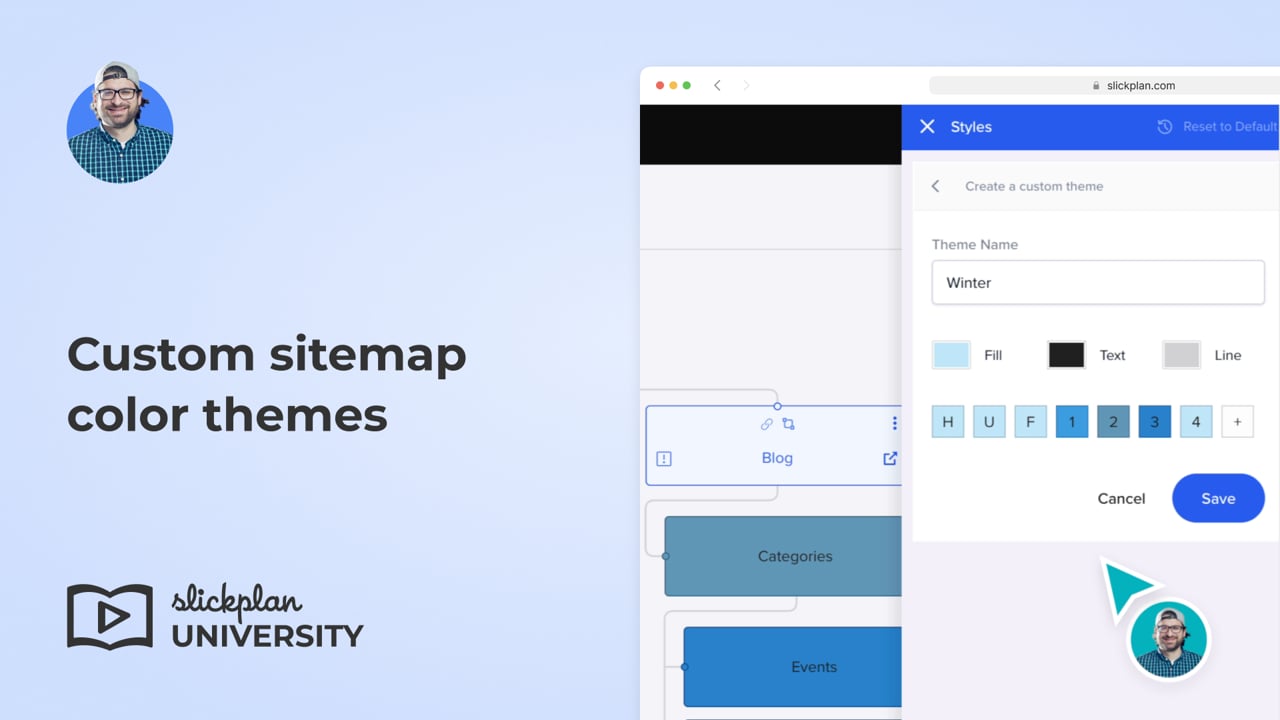 Custom sitemap color themes