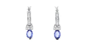 2.40 ct. t.w. Tanzanite and .38 ct. t.w. Diamond Convertible Drop Earrings in 14kt White Gold
