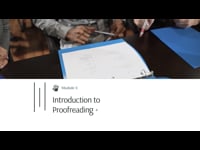 Module 1: Introduction to Proofreading and Copyediting