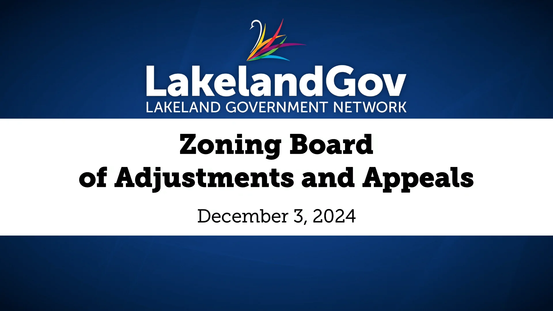 Zoning Board of Adjustments and Appeals - December 3, 2024