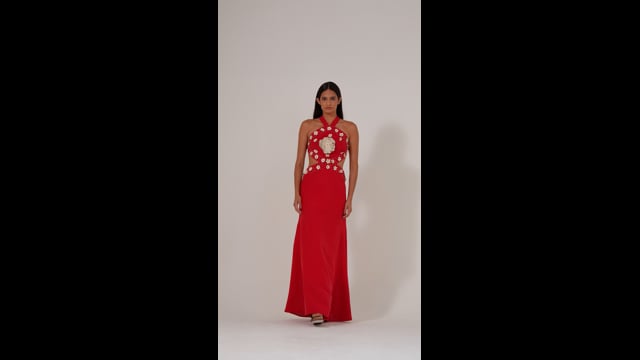 Vestido Flores Knot Vermelho