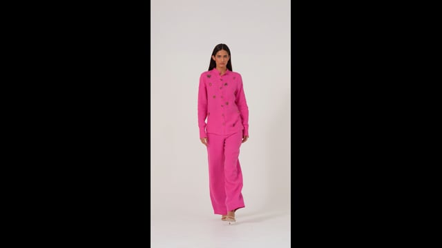 Calça Linho Animaux Pink