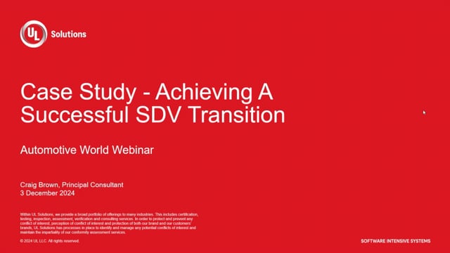 Case study – achieving a successful SDV transition