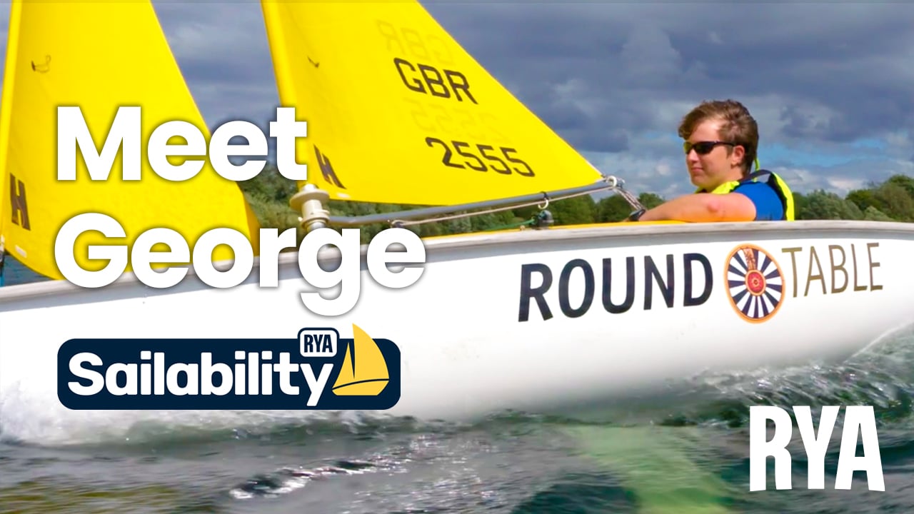 Two windsurfers on the water, featuring the caption 