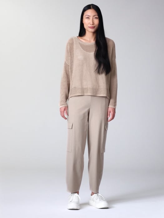 Organic Linen Cotton Cord Crew Neck Top | EILEEN FISHER Organic Linen Cotton Cord Crew Neck Top | EILEEN FISHER