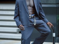 Navy suit fashion