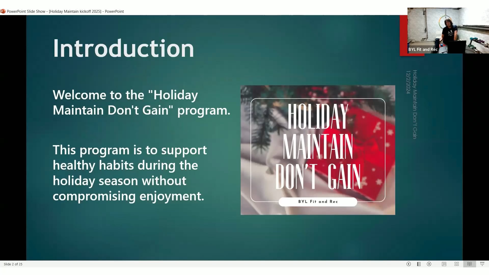 Holiday Maintain Don't Gain 2024 Kickoff