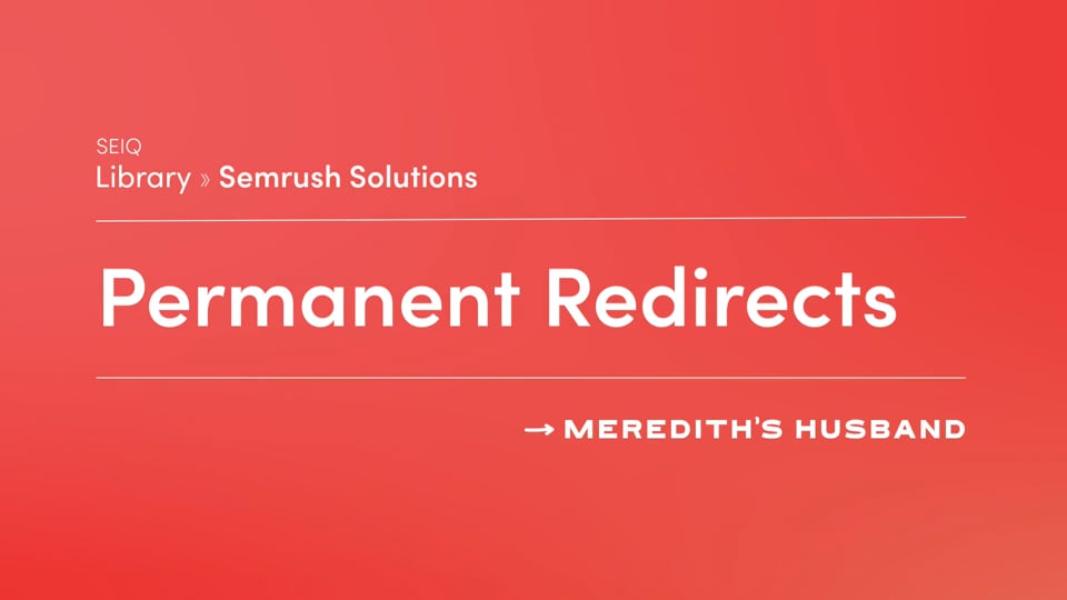 URLs have permanent redirect