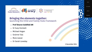 Bringing the elements together: launching the Child and Family Hubs Framework