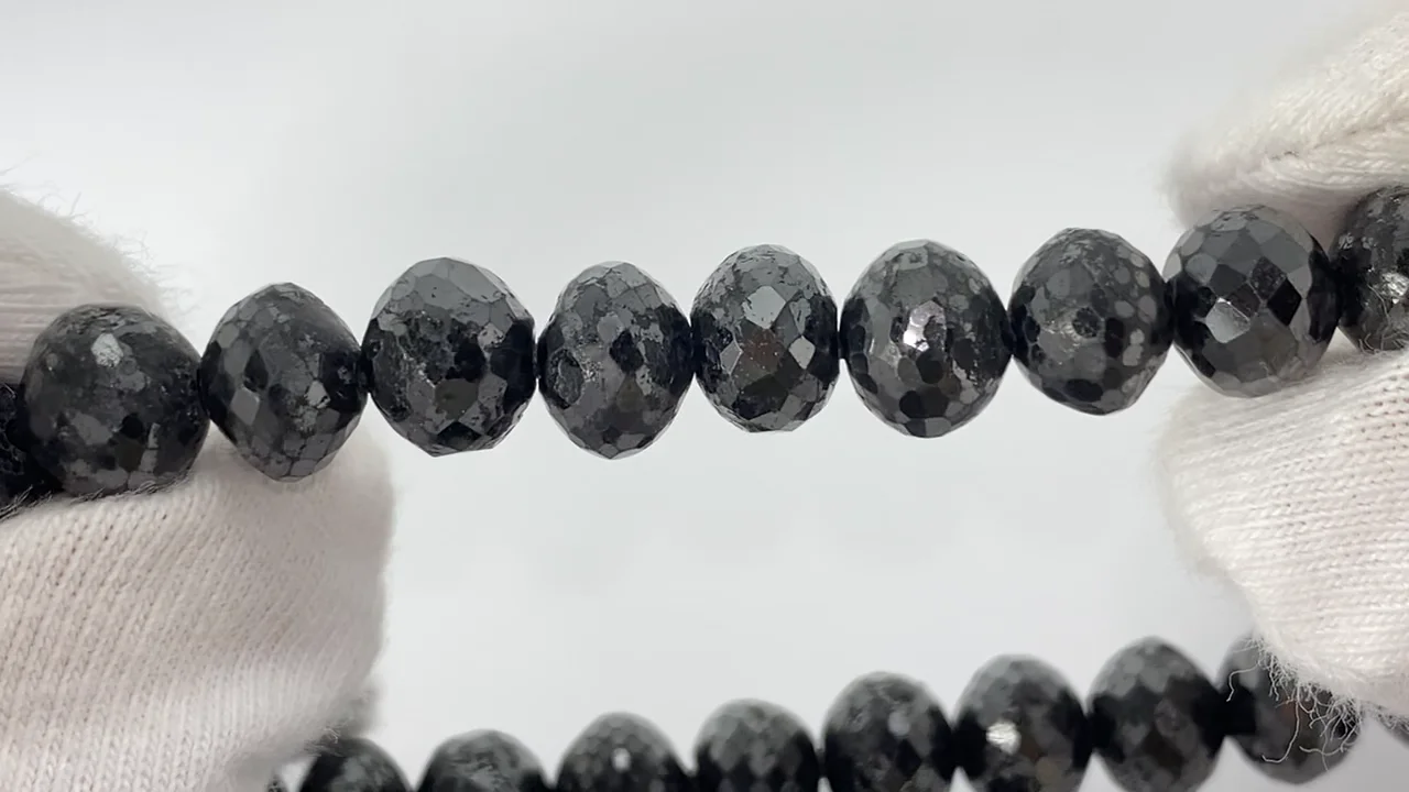 ブラックダイヤモンド ボタンカット 1連(ブレスレット) NO.8【1点もの