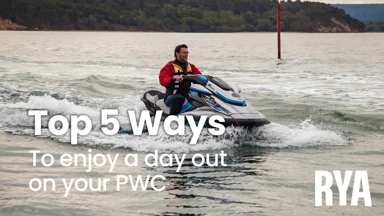 Two windsurfers on the water, featuring the caption 