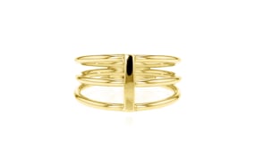 Italian 10kt Yellow Gold Three-Row Bar Ring