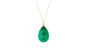 5.50 Carat Emerald Pendant Necklace in 10kt Yellow Gold