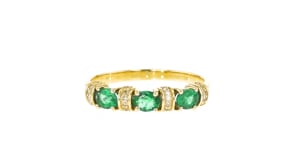 .40 ct. t.w. Emerald Ring with Diamonds in 10kt Yellow Gold