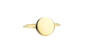 Italian 10kt Yellow Gold Personalized Disc Ring