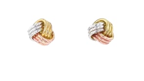 Italian 10kt Tri-Colored Gold Love Knot Earrings