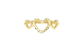 10kt Yellow Gold Diamond-Cut Heart Ring