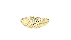 10kt Yellow Gold Diamond-Cut Leaf Ring