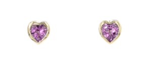 1.50 ct. t.w. Heart-Shaped Amethyst Earrings in 18kt Gold Over Sterling