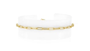 Italian 18kt Gold Vermeil Paper Clip Link Bracelet