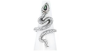 .20 Carat Multicolored Quartz Bali-Style Snake Ring in Sterling Silver