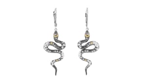 Sterling Silver and 18kt Gold Over Sterling Snake Drop Earrings